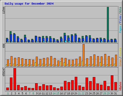 Daily usage for December 2024