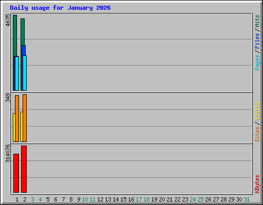 Daily usage for January 2026